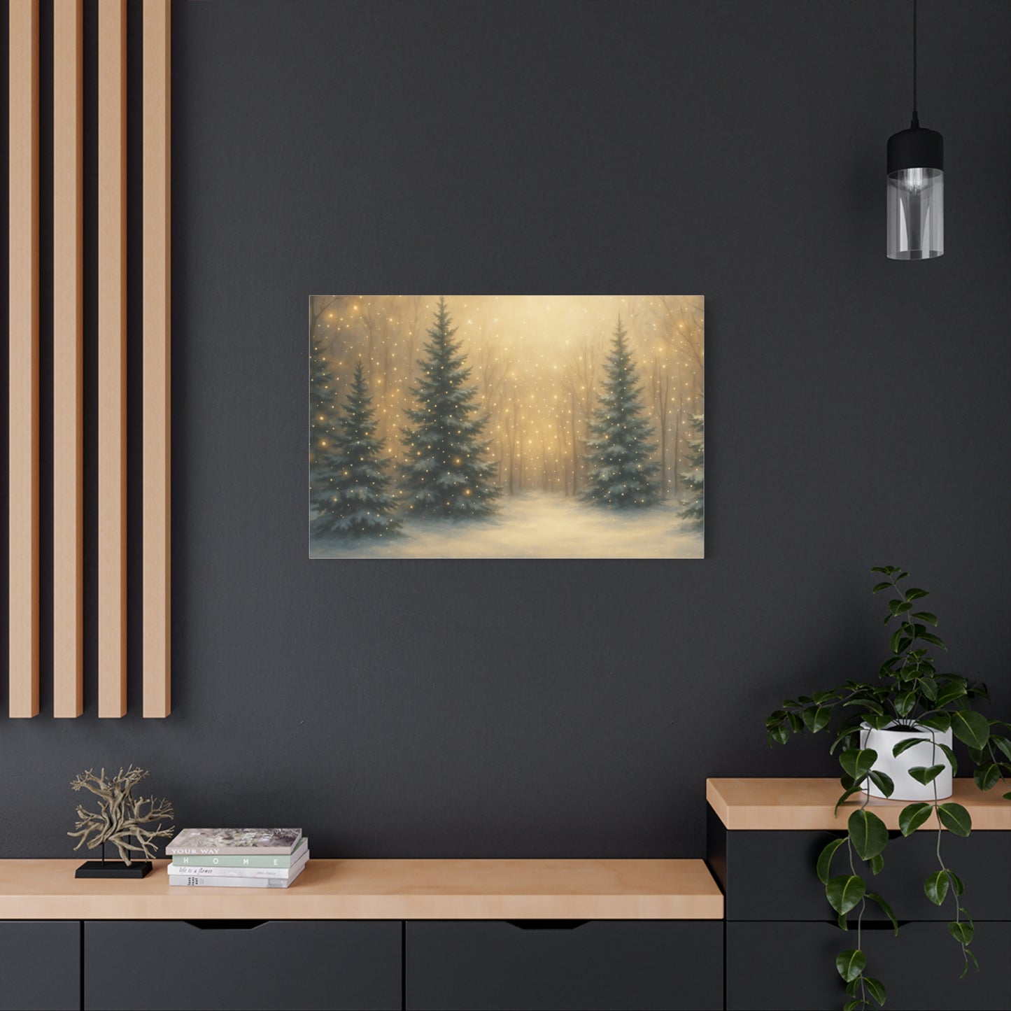 Enchanted Winter Forest Canvas Print | Snowy Pine Trees Wall Art