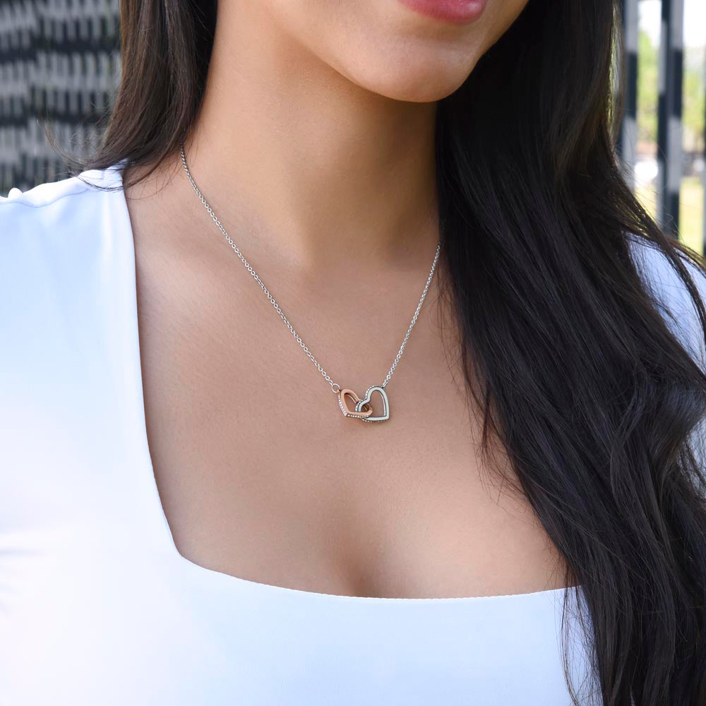 Grandmother Granddaughter Necklace | Two Interlocking Hearts Jewelry | Meaningful Gift from Grandma to Granddaughter | Birthday Christmas Gift