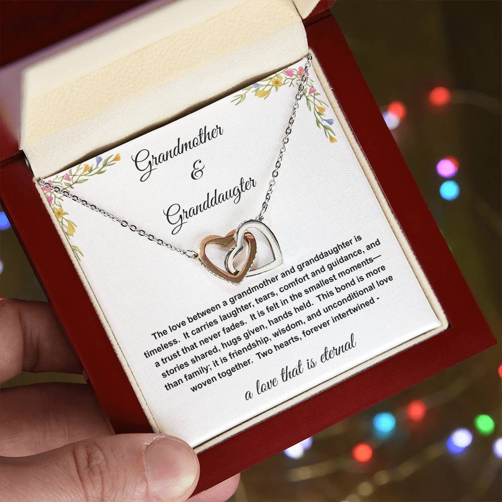 Two Hearts Forever Intertwined: Grandmother and Granddaughter Necklace