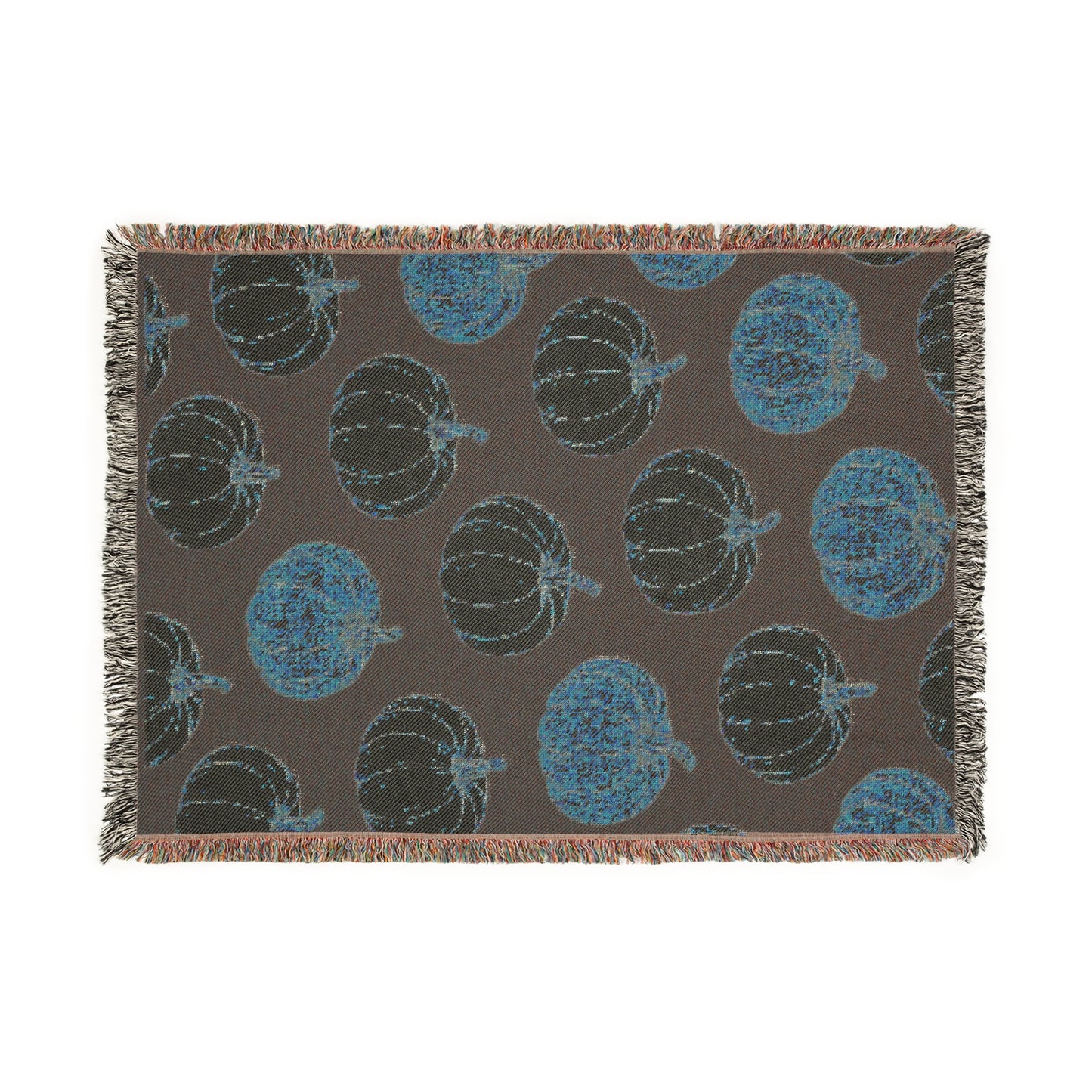 Cozy Fall Woven Blanket with Pumpkin Motif, Autumn Decor, Gift for Thanksgiving, Home Warmth, Seasonal Throw