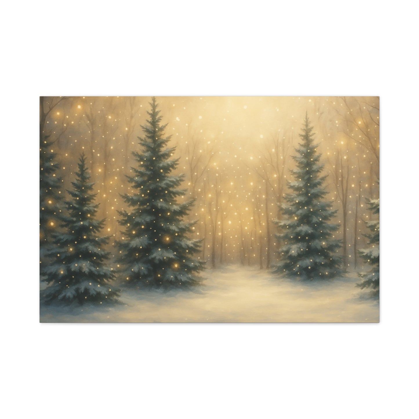 Enchanted Winter Forest Canvas Print | Snowy Pine Trees Wall Art