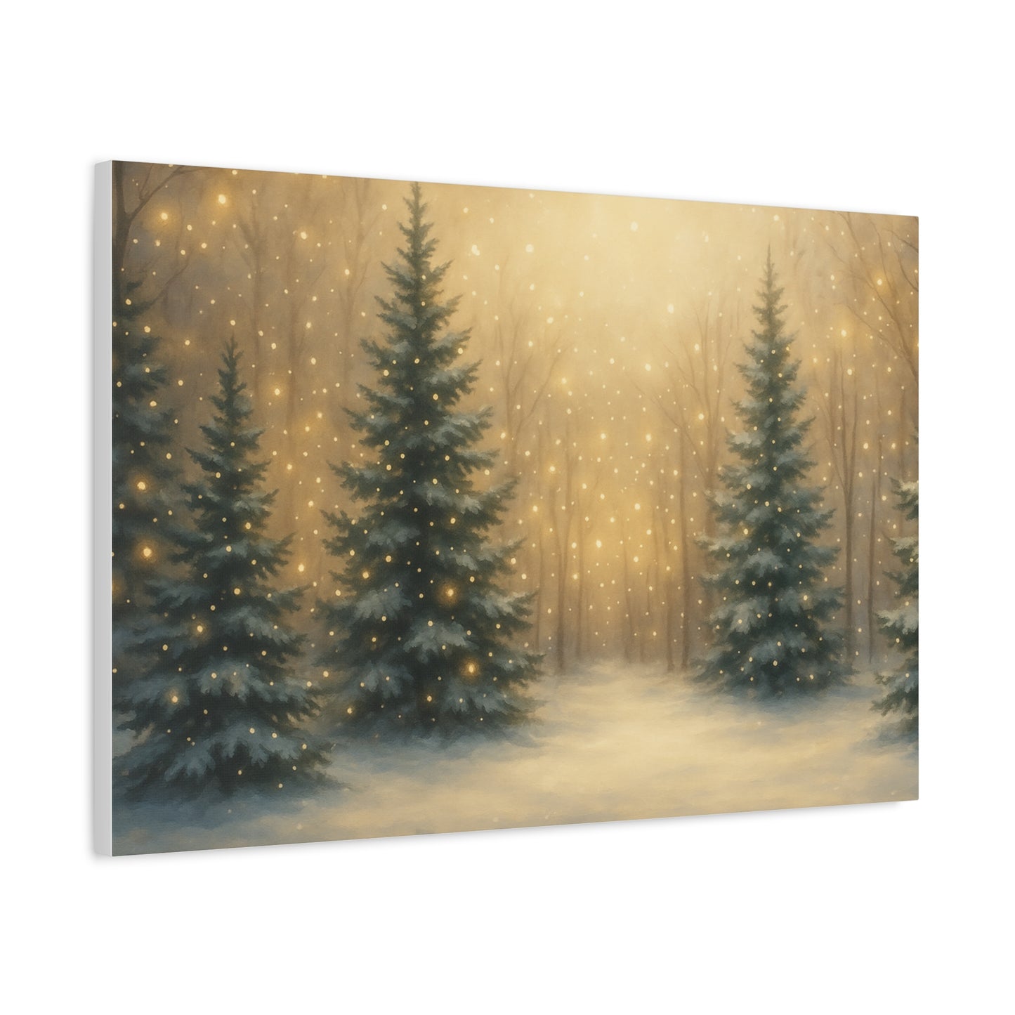Enchanted Winter Forest Canvas Print | Snowy Pine Trees Wall Art