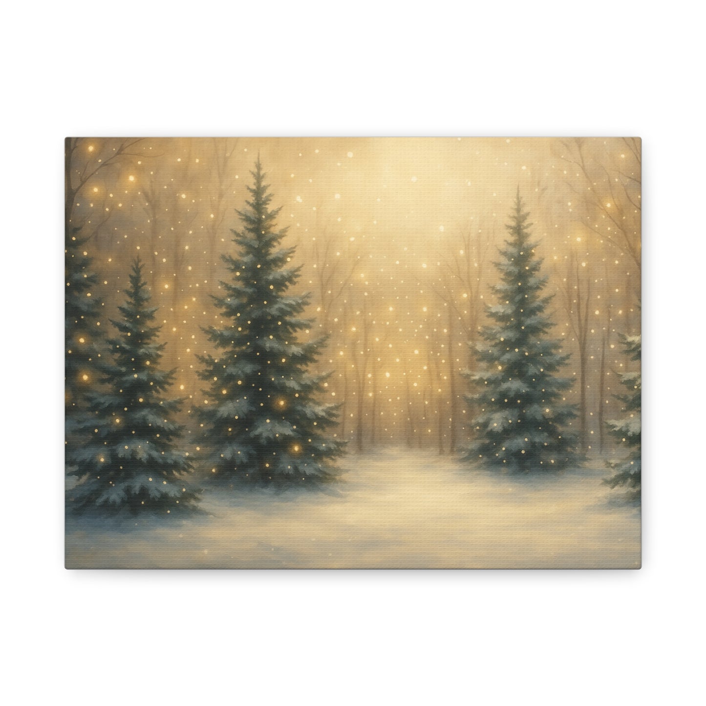 Enchanted Winter Forest Canvas Print | Snowy Pine Trees Wall Art