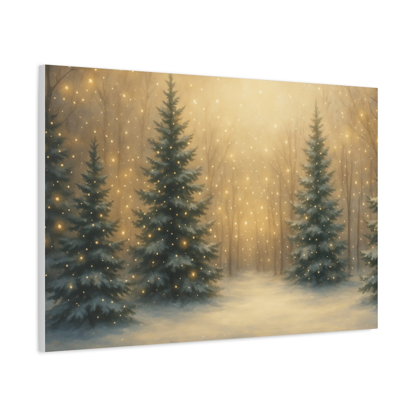 Enchanted Winter Forest Canvas Print | Snowy Pine Trees Wall Art