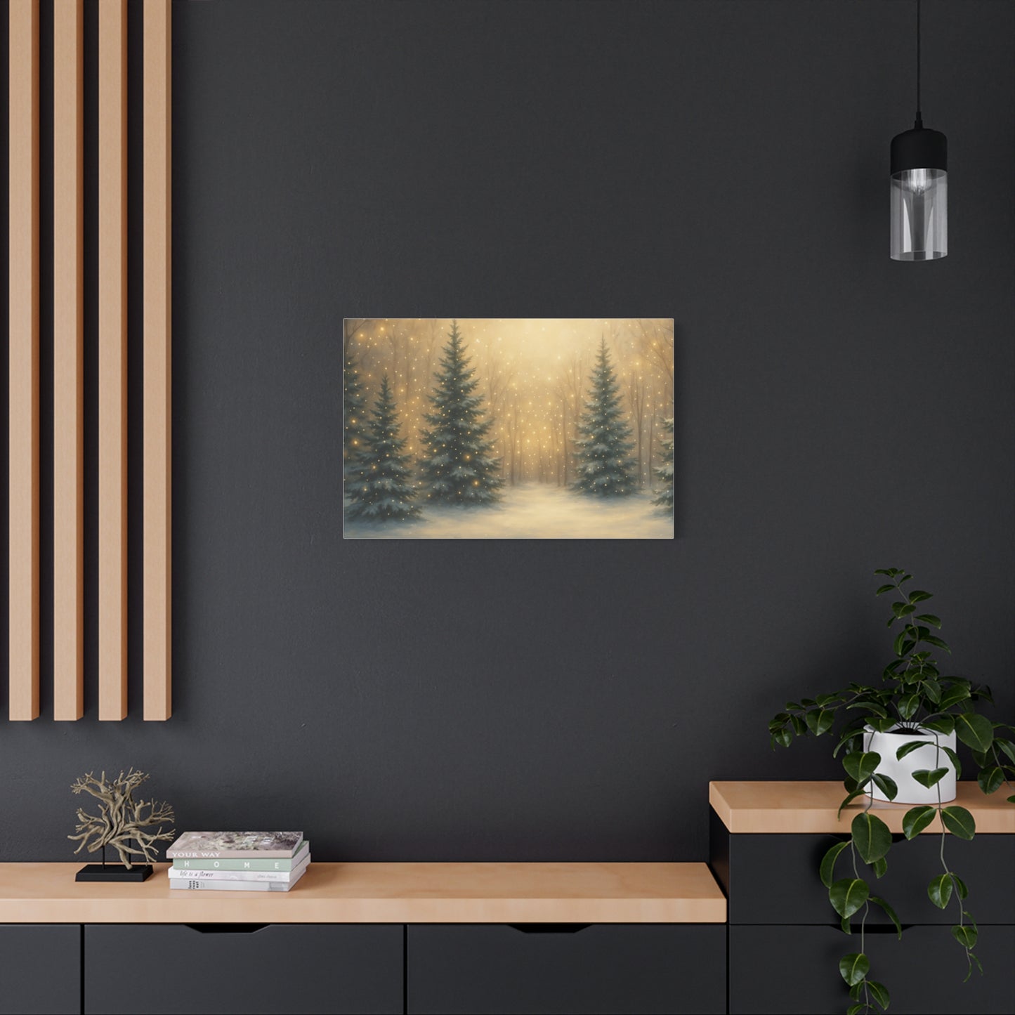 Enchanted Winter Forest Canvas Print | Snowy Pine Trees Wall Art