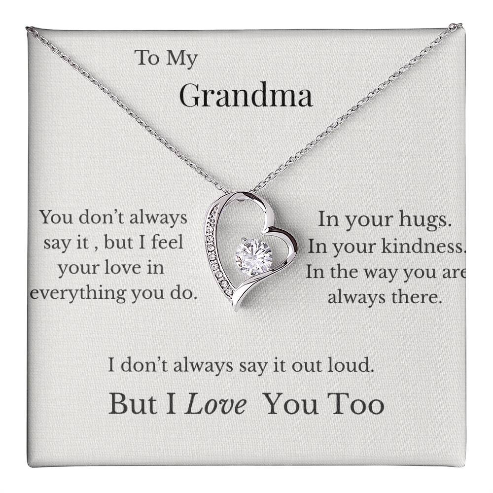 Personalized To My Grandma Heart Necklace with Love Message