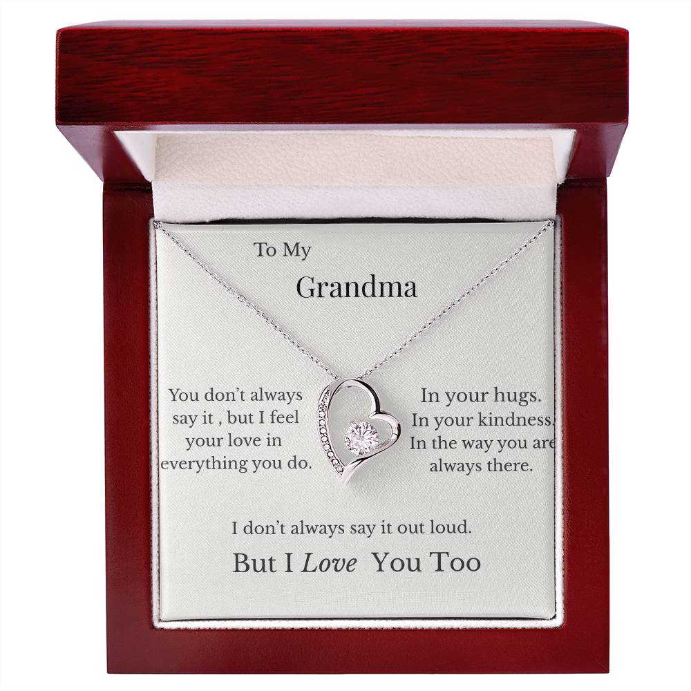 Personalized To My Grandma Heart Necklace with Love Message