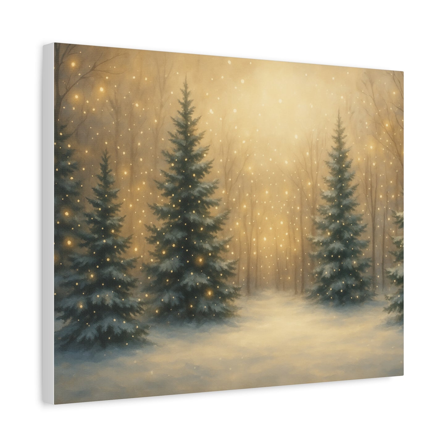 Enchanted Winter Forest Canvas Print | Snowy Pine Trees Wall Art