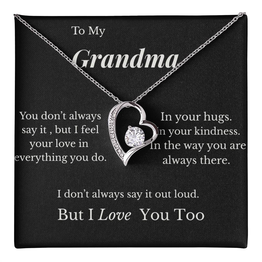 To My Grandma Heart Necklace with Love Message