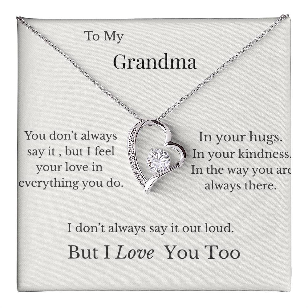 Personalized To My Grandma Heart Necklace with Love Message