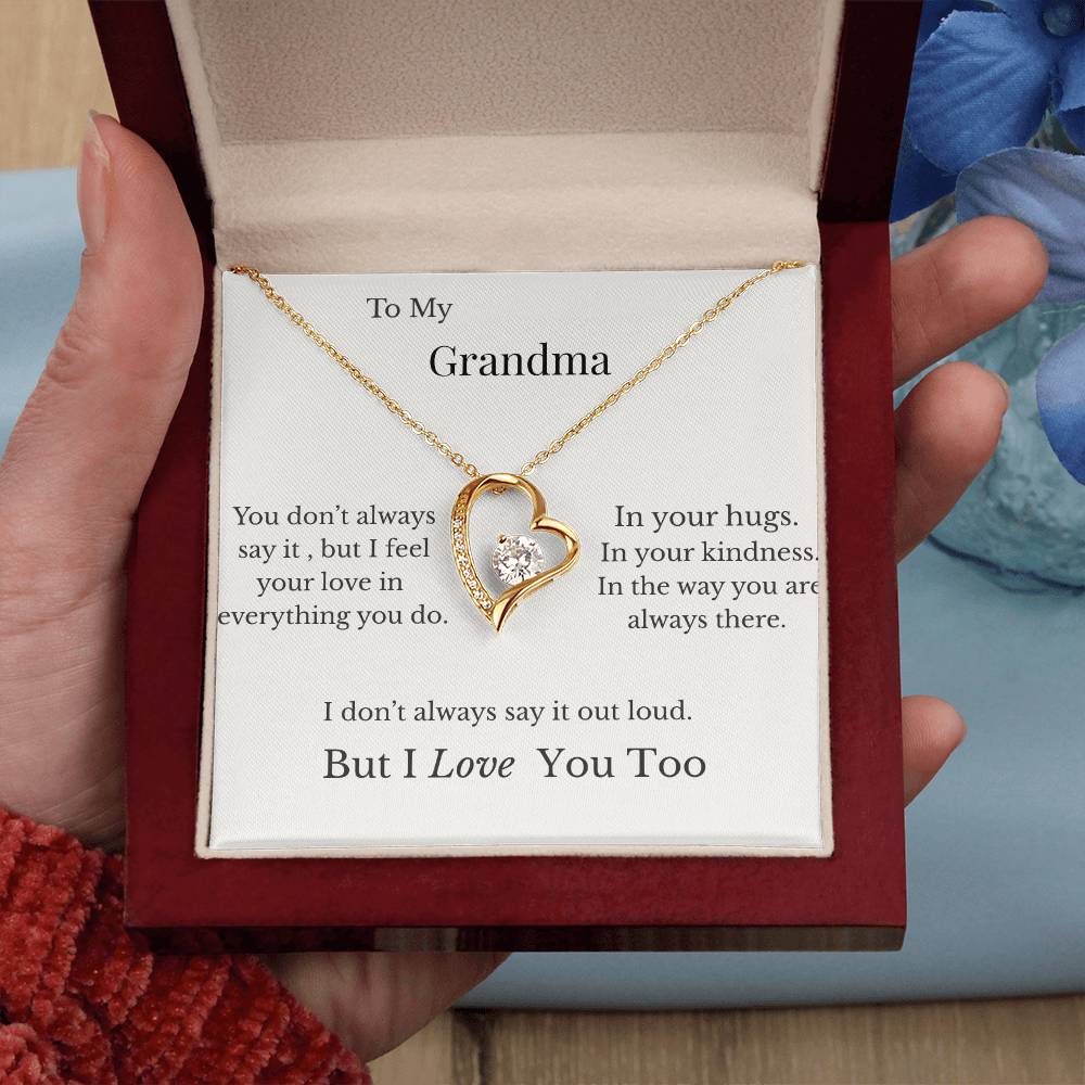 Personalized To My Grandma Heart Necklace with Love Message