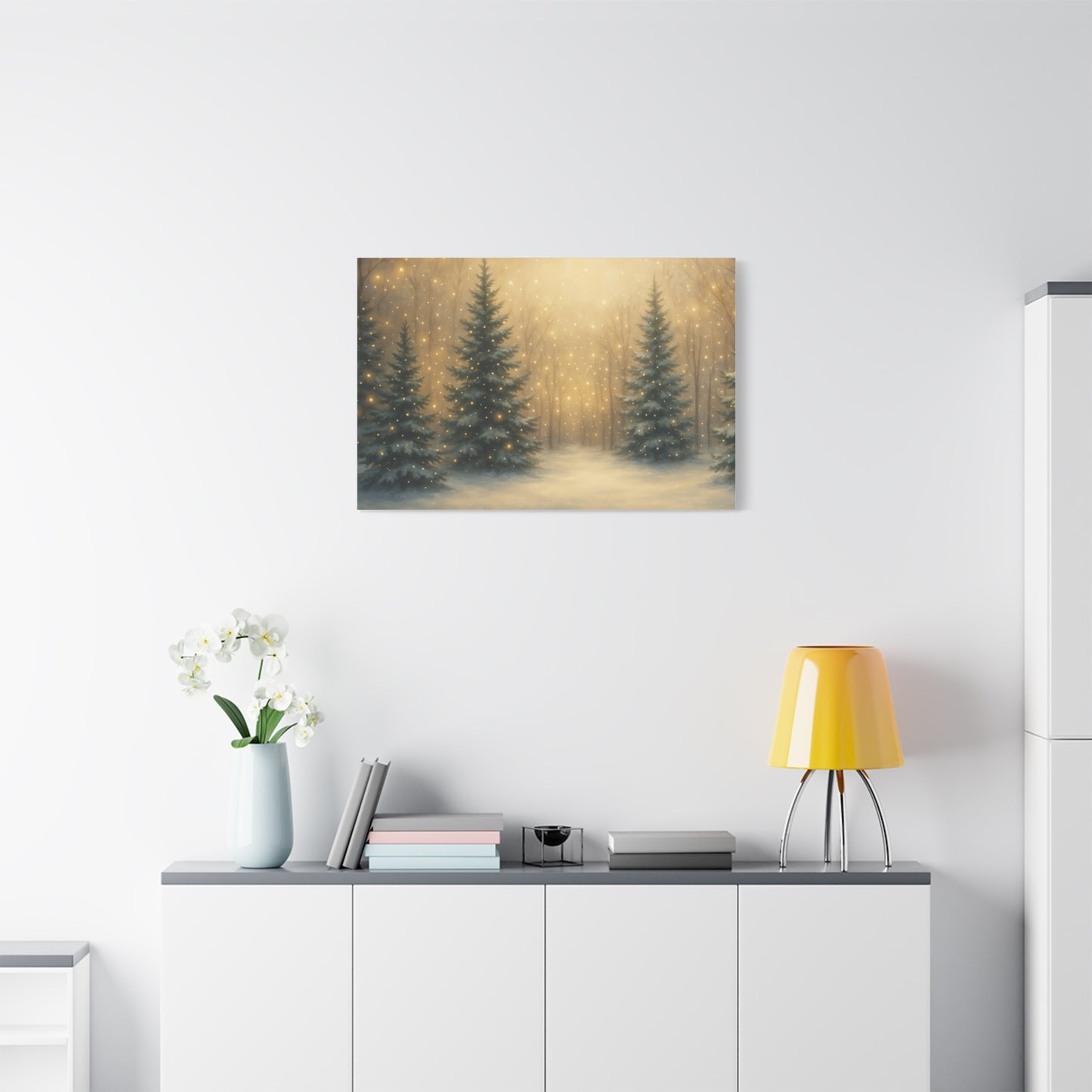 Enchanted Winter Forest Canvas Print | Snowy Pine Trees Wall Art