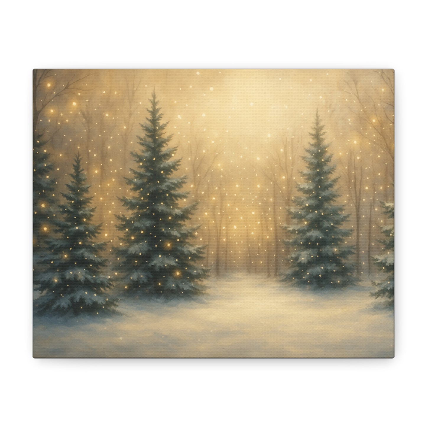 Enchanted Winter Forest Canvas Print | Snowy Pine Trees Wall Art
