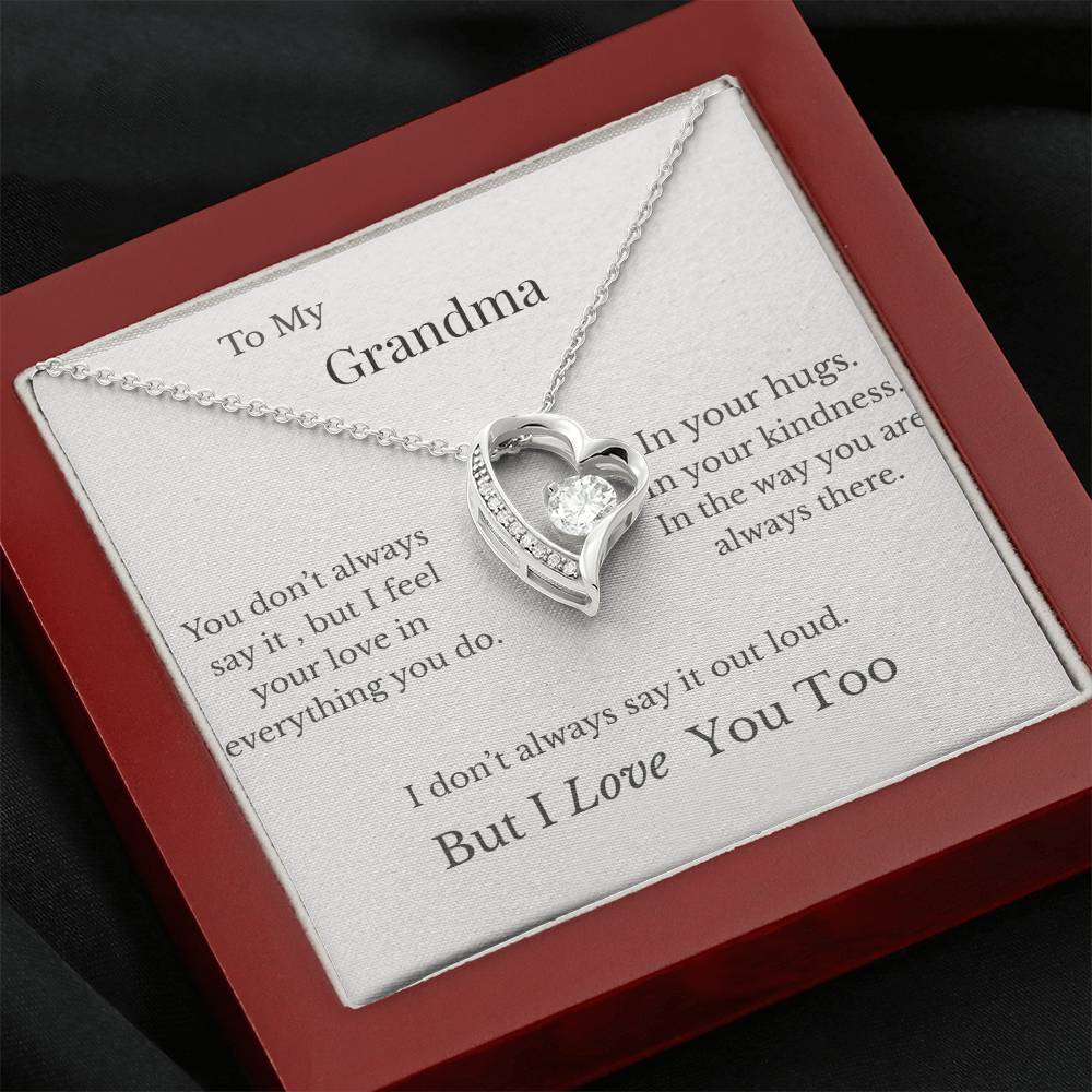 Personalized To My Grandma Heart Necklace with Love Message