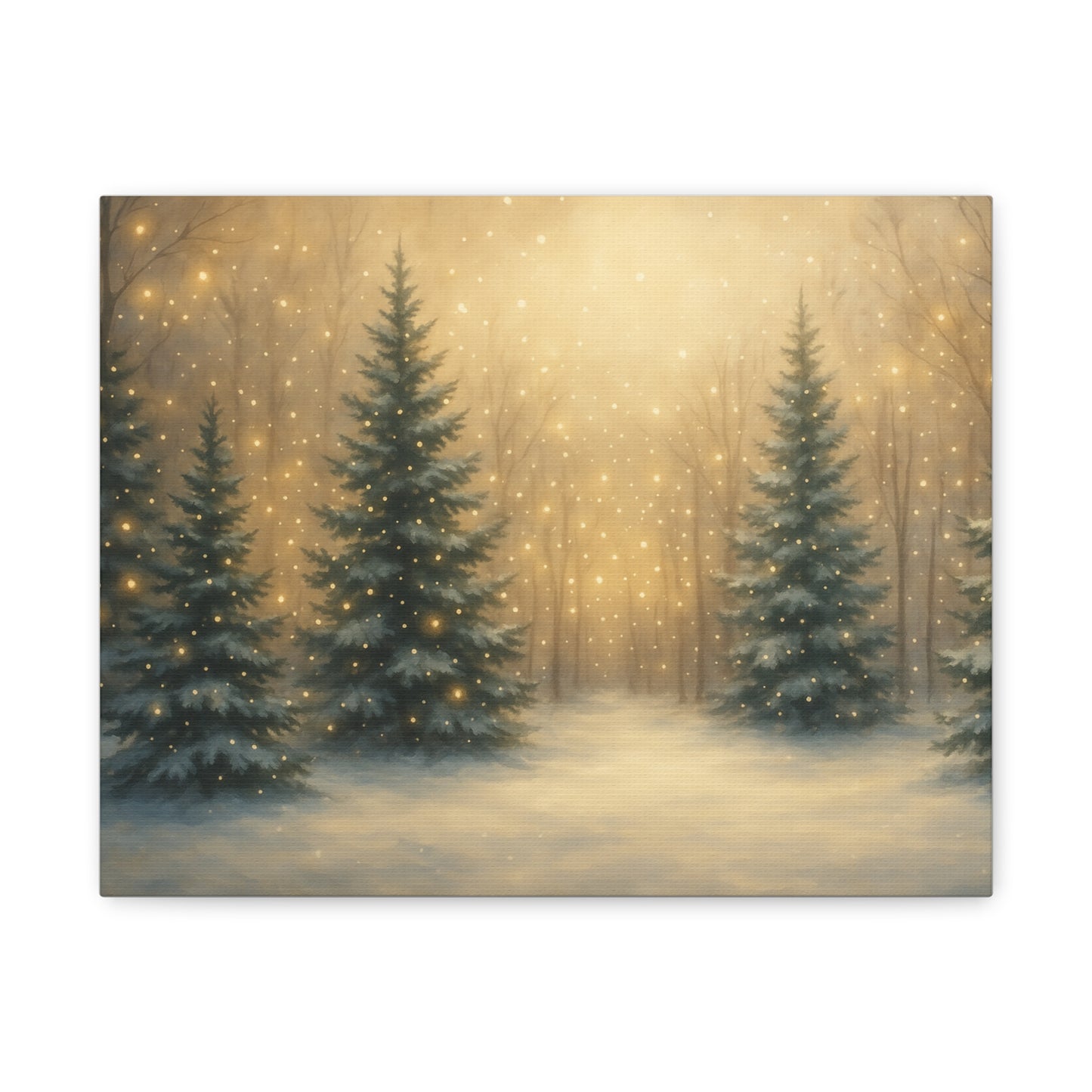 Enchanted Winter Forest Canvas Print | Snowy Pine Trees Wall Art