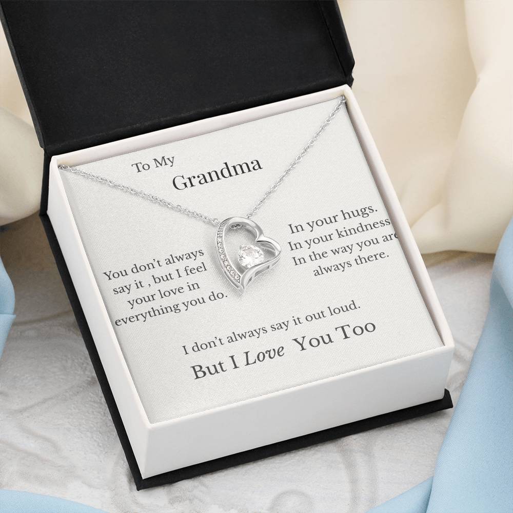 Personalized To My Grandma Heart Necklace with Love Message