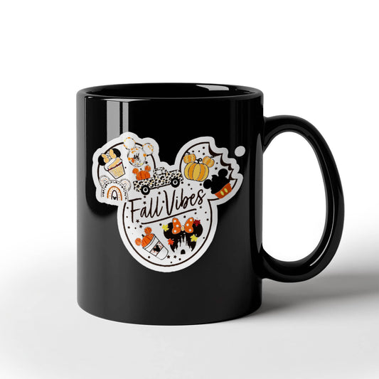 Fall Vibes | Black Ceramic Mug