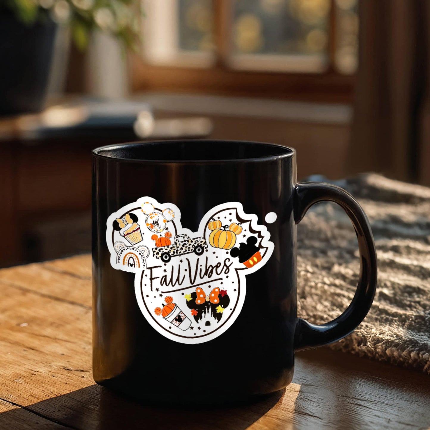 Fall Vibes | Black Ceramic Mug