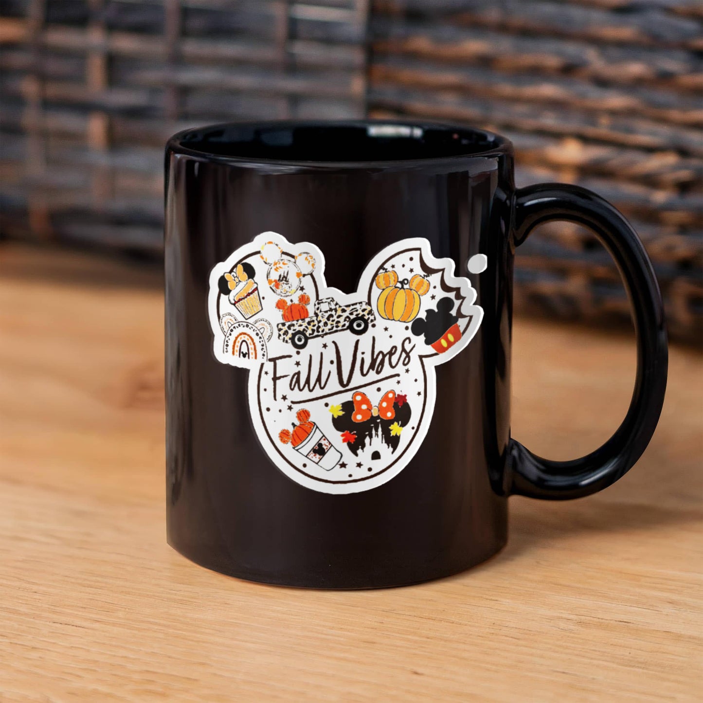 Fall Vibes | Black Ceramic Mug