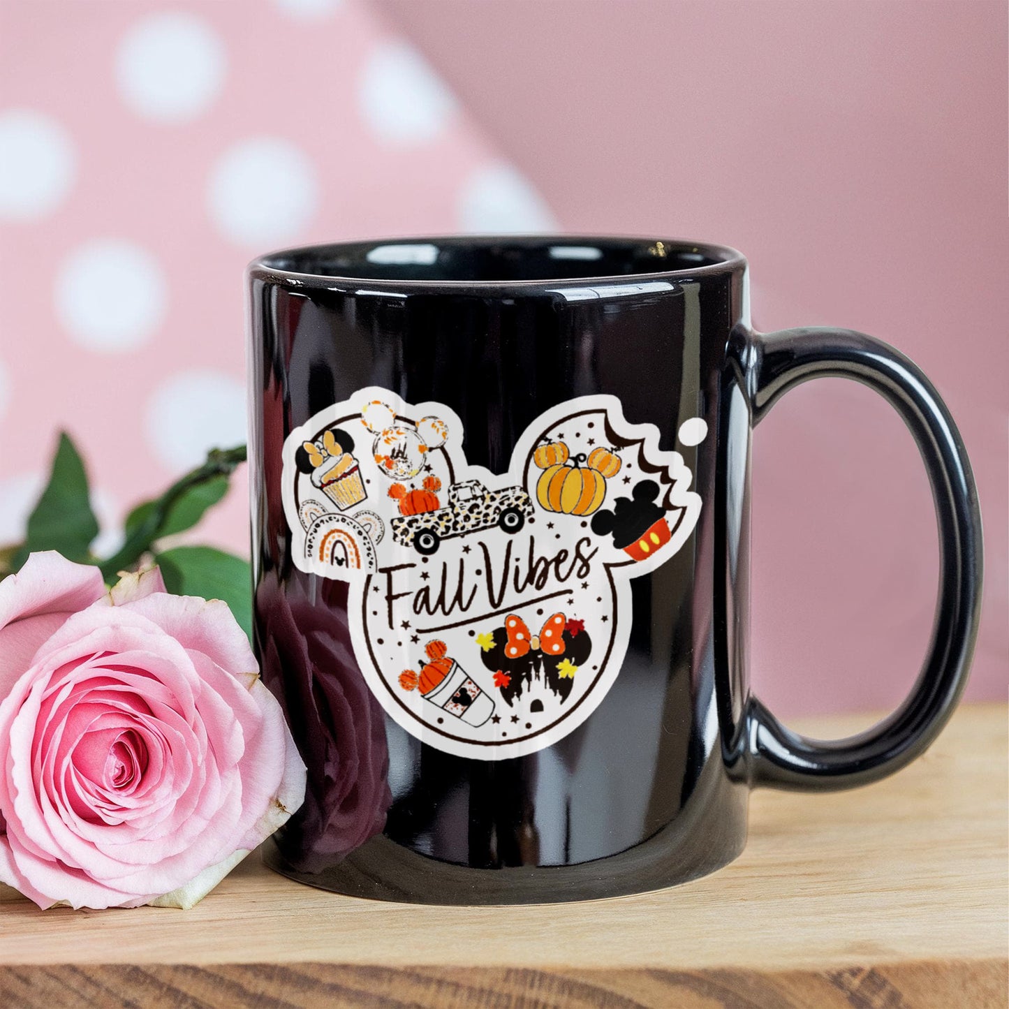 Fall Vibes | Black Ceramic Mug