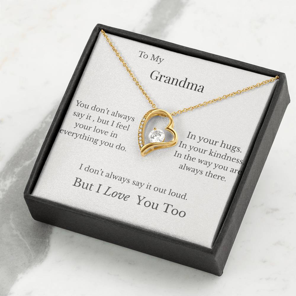 Personalized To My Grandma Heart Necklace with Love Message